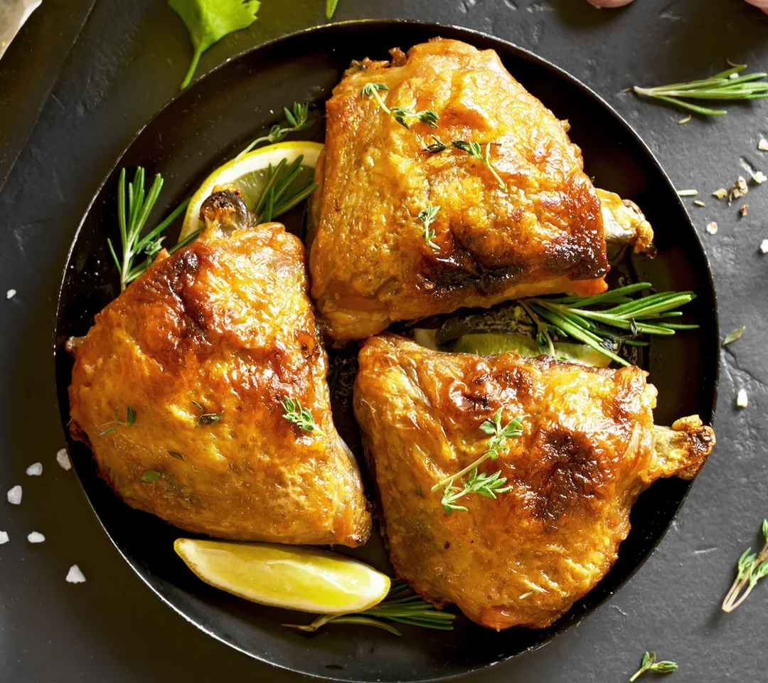 Frango dourado com ervas e limão, fotografia do site oficial