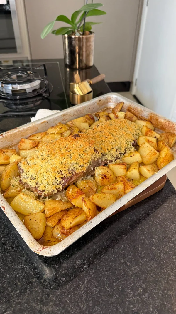 Fraldinha com farofa crocante, receita de Tálita Kobs
